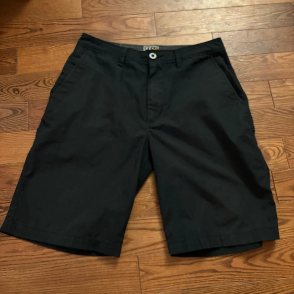 Quicksilver men’s black khaki  chino flat front beach shorts in size 32 - Picture 1 of 11